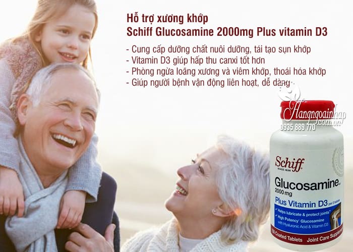 Hỗ trợ xương khớp Schiff Glucosamine 2000mg Plus vitamin D3 150 Viên Của Mỹ 4 Schiff Glucosamine 2000mg Plus vitamin D3 150 Viên Của Mỹ 1