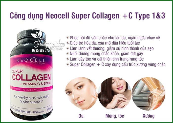 Neocell Super Collagen +C Type 1&3 360 Viên của Mỹ, giá tốt 6