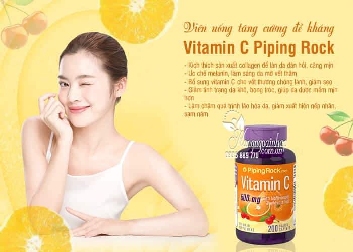 Thực phẩm chức năng Viên uống Vitamin C 500mg Piping Rock tăng cường đề kháng 3 Viên uống Vitamin C 500mg Piping Rock tăng cường đề kháng 4