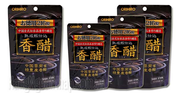 Thực phẩm chức năng Giấm Đen Dạng Viên Nhật Bản Orihiro 216 Viên, giảm cân an toàn 3 Dấm đen orihiro dạng viên của nhật bản
