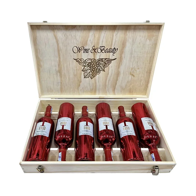 Set 6 chai rượu vang 1933 hộp gỗ Wine & Beauty của Ý 1 Set 6 chai rượu vang 1933 hộp gỗ Wine & Beauty của Ý