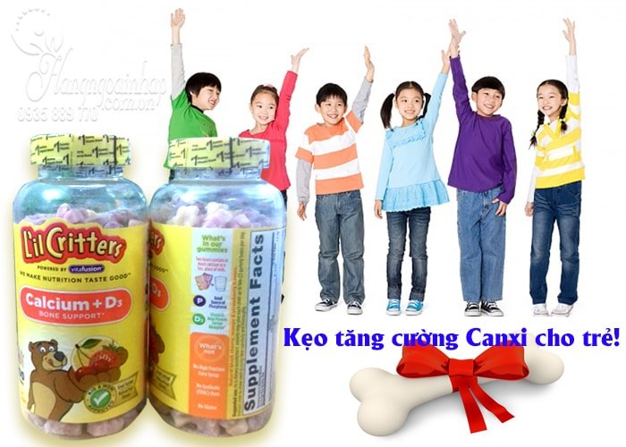 Kẹo Dẻo Bổ Sung Canxi Cho Bé Calcium Gummy Bears With Vitamin D 